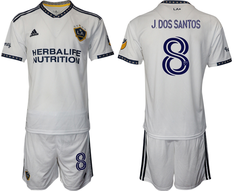 Men 2022-2023 Club Los Angeles Galaxy home white #8 Adidas Soccer Jersey